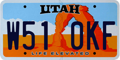 UT license plate W510KF