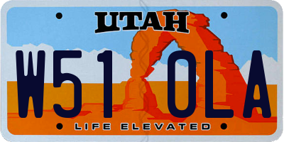 UT license plate W510LA