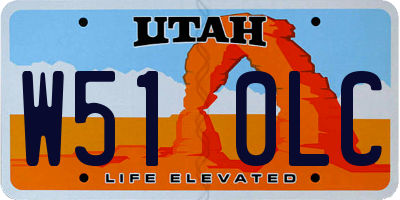 UT license plate W510LC