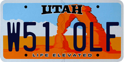 UT license plate W510LF