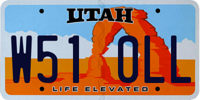 UT license plate W510LL