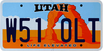 UT license plate W510LT