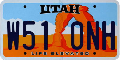 UT license plate W510NH