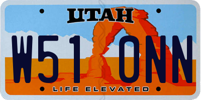 UT license plate W510NN