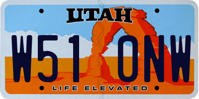 UT license plate W510NW