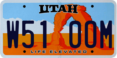 UT license plate W510OM