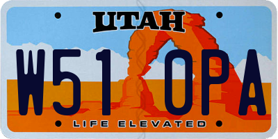 UT license plate W510PA