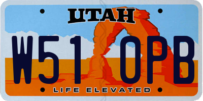 UT license plate W510PB