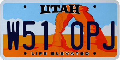UT license plate W510PJ