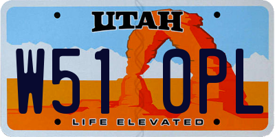 UT license plate W510PL