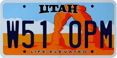 UT license plate W510PM