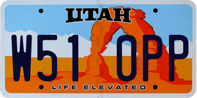 UT license plate W510PP