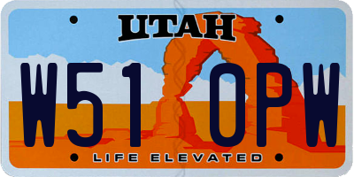 UT license plate W510PW