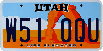 UT license plate W510QU