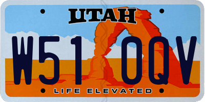 UT license plate W510QV