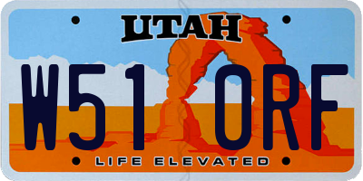 UT license plate W510RF