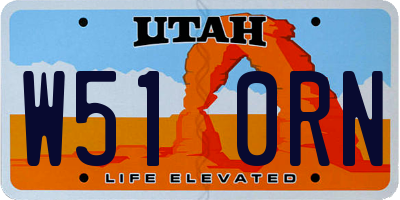 UT license plate W510RN