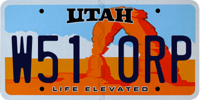 UT license plate W510RP