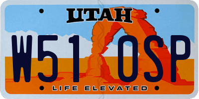 UT license plate W510SP