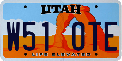 UT license plate W510TE