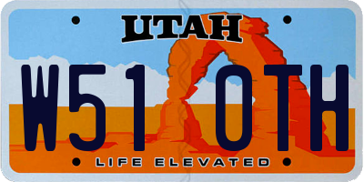 UT license plate W510TH
