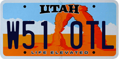UT license plate W510TL