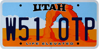 UT license plate W510TP