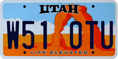 UT license plate W510TU