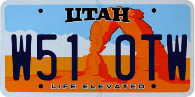 UT license plate W510TW