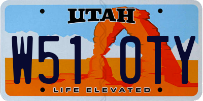 UT license plate W510TY