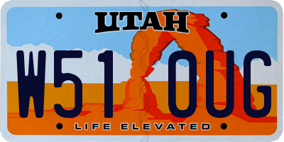 UT license plate W510UG
