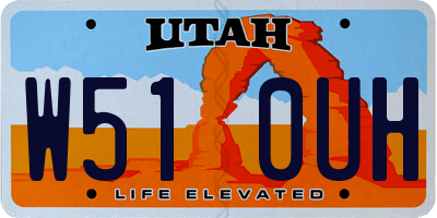 UT license plate W510UH