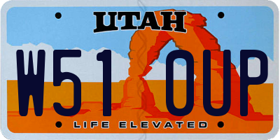 UT license plate W510UP