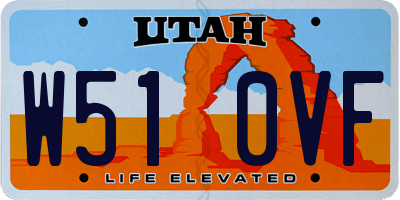 UT license plate W510VF
