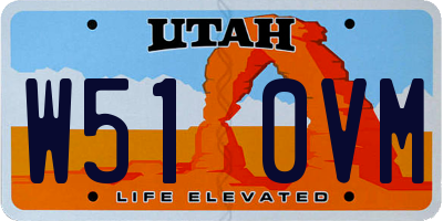 UT license plate W510VM