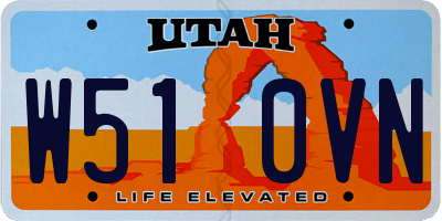 UT license plate W510VN