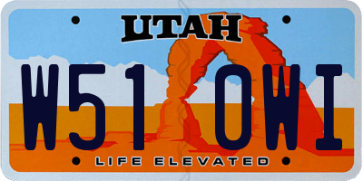 UT license plate W510WI