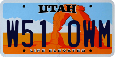 UT license plate W510WM