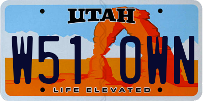UT license plate W510WN