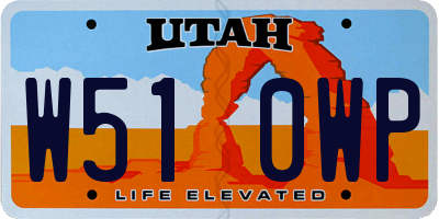 UT license plate W510WP