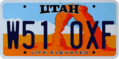 UT license plate W510XF