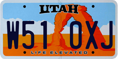 UT license plate W510XJ