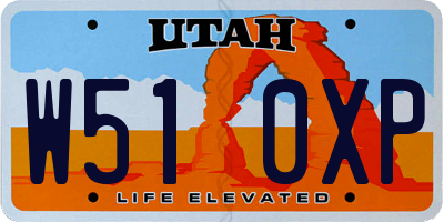 UT license plate W510XP