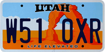 UT license plate W510XR