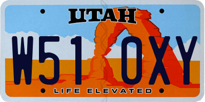 UT license plate W510XY