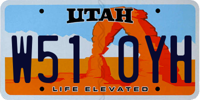 UT license plate W510YH