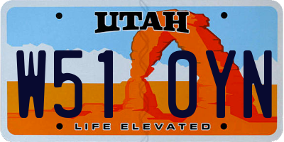 UT license plate W510YN