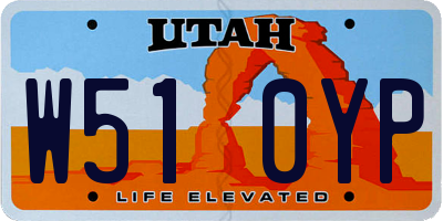 UT license plate W510YP