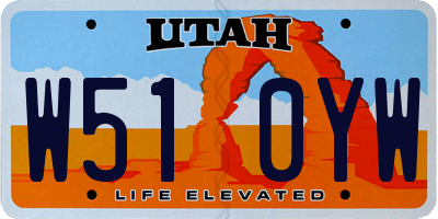 UT license plate W510YW