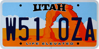 UT license plate W510ZA